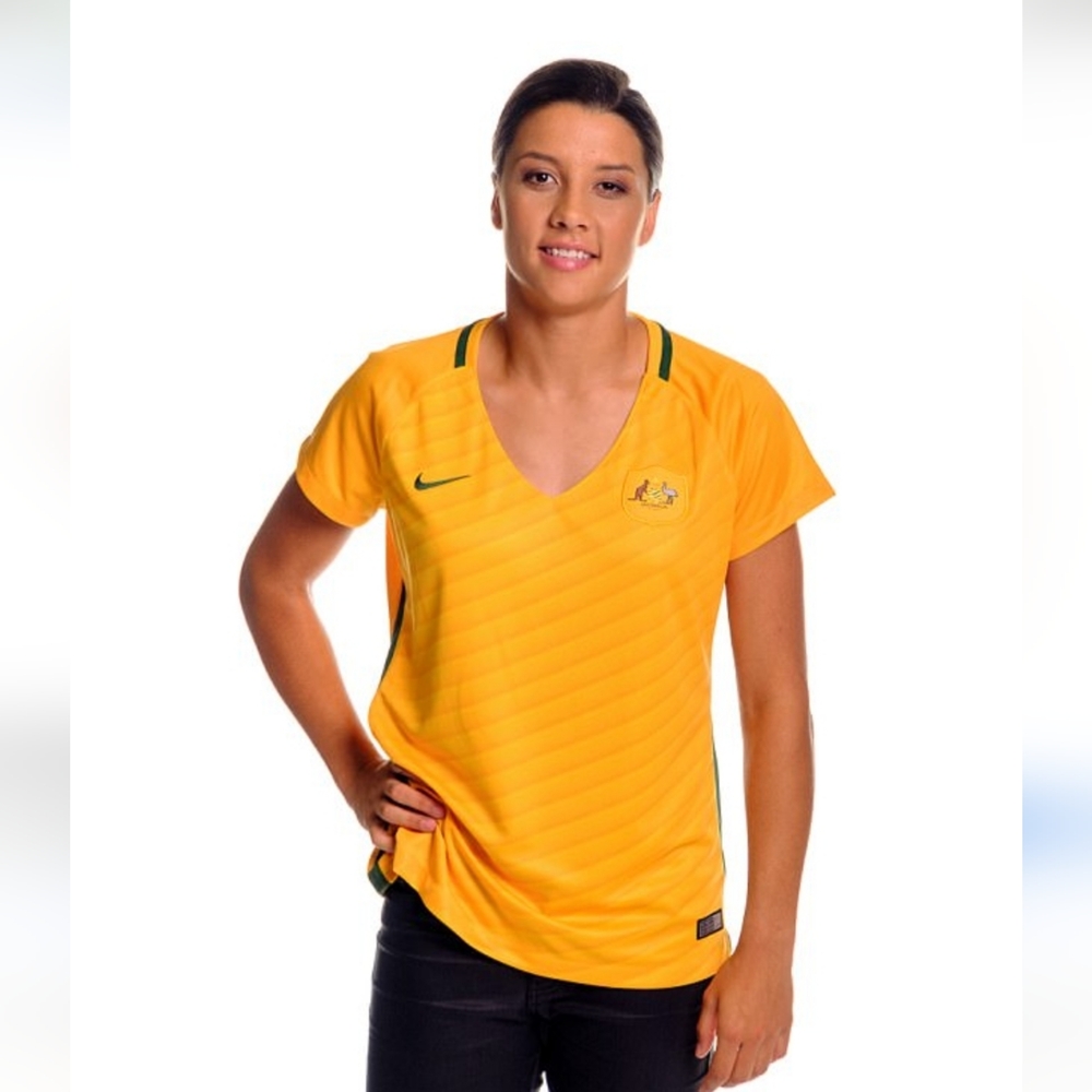 Nike Australia Football Dri Fit Matildas Jersey Socceroos Open 2016 Yellow NWT
